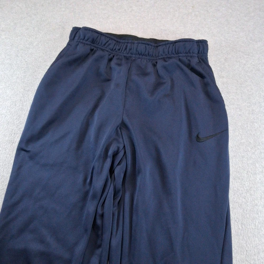 Nike Dri-FIT Athletic Pants Mens‎ Medium Navy Blue Straight Leg Fleece Lined